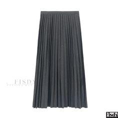 Fisdy - Chiffon Pleated Maxi Skirt - Long and Flowing Solid Color A-line Dress Skirt With Pleats, Pleated Maxi Skirt, Pleated Maxi, Pleated Midi Skirt, Skirt Type, Types Of Skirts, Olivia Mark, Pure Color, Long Skirt