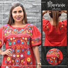 "This is a short sleeve casual shirt for women. It is covered with beautiful hand embroidered flowers in all colors. It has a comfortable scoop neck and is made of cotton. You will love wearing this unique well made blouse with your favorite skirt. This shirt measures 22\" wide x 27\" long. It has 8\" sleeve openings and a 10\" opening for the neck. Size Large About Our Items: Each one of our items is handmade/hand woven by Indigenous communities of Chiapas and Oaxaca in Mexico. Great care has b Traditional Short Sleeve Shirt With Multicolor Embroidery, Spring Short Sleeve Blouse With Multicolor Embroidery, Multicolor Embroidered Short Sleeve Blouse For Spring, Short Sleeve Tops With Multicolor Embroidery And Embroidered Hem, Red Embroidered Shirt For Spring, Red Embroidered Short Sleeve Top For Spring, Fitted Short Sleeve Blouse With Embroidered Hem, Fitted Short Sleeve Top With Embroidered Hem, Embroidered Half Sleeve Top For Summer