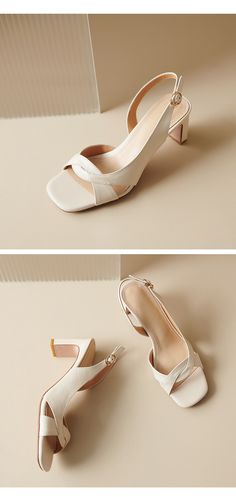 Beige Sandals With Sculpted Heel And Square Toe, Cream Leather Block Heels With Sculpted Heel, Cream Block Heels With Square Toe, Cream Leather Block Heels With Padded Heel, Beige Open Heel Block Heels With Stacked Heel, Beige Leather Sandals With Square Toe, Leather Slingback Pumps With Block Heel, Open Toe Slingback Pumps With Stacked Heel, Cream Leather High Heel Block Heels