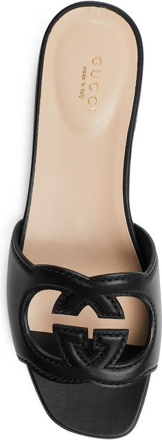 Gucci Interlocking G Cutout Slide Sandal (Women) | Nordstrom Elegant Gucci Sandals With Open Heel, Gucci Luxury Sandals With Buckle Closure, Luxury Gucci Sandals With Buckle Closure, Luxury Gucci Sandals With Heel Strap, Gucci Block Heel Evening Sandals, Gucci Evening Sandals With Block Heel, Gucci Block Heel Sandals For Evening, Gucci Open Heel Sandals For Evening, Classic Gucci Leather Sandals