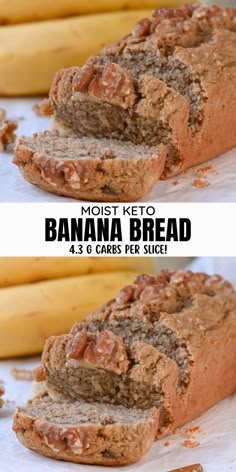 Keto Banana Bread with Almond Flour Banana Bread With Almond Flour, Bread With Almond Flour, Keto Banana, Keto Banana Bread, Diet Breakfast Recipes, Keto Sweets, Fat Foods, Healthy Low Carb