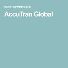 the words accutran global are in white on a blue background with an image of a