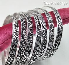 Welcome To My Shop Storeforrings 925 Sterling Silver Bangles, 7 Set Design Bangles, Stackable Bangles, Silver Bangle for Her~ him, Handmade Bangles for Gift on Christmas Sterling Silver Bangles Handmade Bangle Creative Gift Daisy Fashionable Bangle Aesthetic Jewellery Blissful Jewellery Glamorous Jewellery Gift For Friends Gift for you and yours Loved One Jewelry Care Instructions :- -Avoid contact with all liquids and chemicals, such as perfume, sea water, mayonnaise, ammonia, chlorinated pool water, hair spray and sweat. -Remove your jewelry before  going to bed. -Avoid direct sunlight, heat and cold, especially stay away from humidity.  -Remove jewelry when bathing, showering or swimming.  -Remove jewelry when participating physical activates and cleaning gardening. -Clean the jewelry e Adjustable Silver Jewelry For Christmas, Silver Bracelets For Anniversary, Silver Bracelets For Anniversary Festivals, Silver Bracelets For Anniversary And Festivals, Silver Handmade Jewelry For Christmas, Silver Sterling Silver Bangle For Party, Party Sterling Silver Bangle In Silver, Handmade Silver Jewelry For Christmas, Silver Bracelets For Party And Festivals