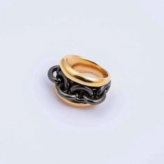 Fuji Ring | NOT JUST A LABEL Gold Plated Rings, Silver Chain, Gold Plate, Jewelry Design, Design Inspiration, Plating, Chain, Ring, Silver