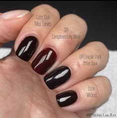 Fall Dip Nail Colors 2023, Dark Dip Nails, Link In Park After Dark Nails, Opi Dark Colors, Lincoln Park After Dark Nails, Dark Wine Nail Dip, Nail Art Classy, Opi Lincoln Park After Dark Gel, Lincoln Park After Dark Opi Dip