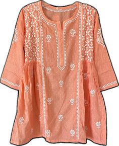 Spring Cotton Kurta With Floral Embroidery, Spring Resham Embroidered Straight Kurta, Spring Resham Embroidered Straight Kurta Top, Spring Festive Tunic With Printed Motifs, Summer Straight Kurta With Cutdana, Festive Straight Kurta Tops With Cutdana, Spring Bollywood Style Kurta With Cutdana, Bollywood Style Kurta With Cutdana For Spring, Bollywood Style Cutdana Kurta For Spring