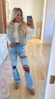 Outfits Puffer Vest, Mom Outfits Fall, Oufits Casual, Winter Fashion Outfits Casual, Trendy Mom, Cold Outfits, Outfit Jeans, Trendy Fall Outfits, Cold Weather Outfits