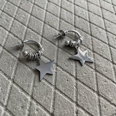 Cheap Star-shaped Hoop Earrings For Everyday, Cheap Star-shaped Nickel-free Hoop Earrings, Kou Diabolik Lovers, Bts Earrings, Kpop Earrings, Star Hoop Earrings, Spike Hoop Earrings, Bullet Earrings, Silver Star Earrings