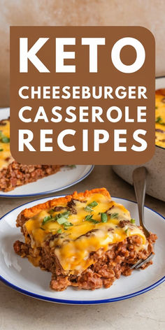 keto cheeseburger casserole recipe on a plate