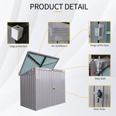 the parts of a metal storage shed