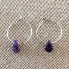 Handcrafted Amethyst Hoop Earrings Purple Amethyst Beads Silver Toned Dainty Hoops Approximately 1” As Pictured Great Handmade Gift Idea Fast Shipper Reliable Seller Made In Usa 7th Chakra Healing Courage Peace Spiritual Boho Chic Fashion Statement Beaded Jewelry Essential February Birthstone Valentine’s Day Birthday Anniversary Gift 32523 Purple Bohemian Everyday Jewelry, Bohemian Purple Hoop Earrings, Adjustable Purple Hoop Earrings, Adjustable Purple Round Hoop Earrings, Purple Small Hoop Earrings, Purple Bohemian Hoop Earrings, Adjustable Purple Earrings With Natural Stones, Handmade Small Purple Hoop Earrings, Adjustable Small Purple Hoop Earrings