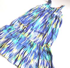 NWT Gymboree Girls 4 4T Sparkle Safari Blue iKat Print Dress 100% cotton batiste Elasticized back for fit Easy pull-on style Pieced ruffle hem Fully lined Approximately knee length Machine wash; imported Collection Name: Sparkle Safari Retail Price: $36.95 Item # 140126582 Multicolor Ikat Print Beach Dresses, Whimsical Multicolor Unicorn Print Dress, Summer Unicorn Print Princess Dress For Dress-up, Playful Sleeveless Unicorn Print Dress, Ikat Print, Gymboree Girl, Dress 100, Ruffle Hem, Tie Dye Skirt