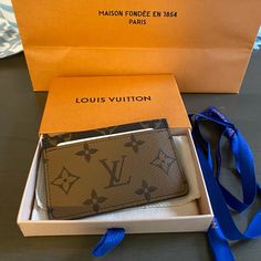 Louis Vuitton Reverse Card Holder. Sold Out And Hard To Find. Comes With Everything At Purchase Receipt, Box, Tags, Dust Bag, Bag. No Trades Firm Price Louis Vuitton Boxes, Lv Card Holder, Louis Vuitton Card Holder, Reverse Card, Purchase Receipt, Dream List, Credit Card Holder, Bag Bag, Louis Vuitton Bags