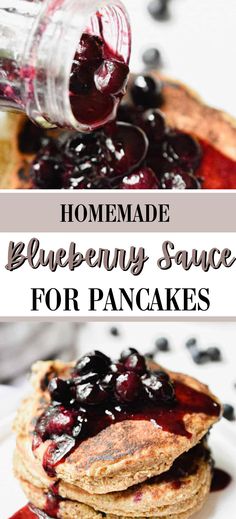 homemade blueberry sauce for pancakes on a plate