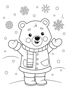 Free printable coloring pages for kids and adults to color in. Including Christmas, Easter, seasons, unicorns, mermaids, dragons and lots ... Winter Coloring Pages Free Printable, Winter Coloring Sheets, Children Coloring Pages, Winter Coloring Pages, Winter Drawings, Coloring Pages Winter, Kindergarten Coloring Pages, Adults Coloring