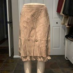 Nwt Condition Size 10p Skirt. 24” Length, 14” Waist. Clasp With Zipper On Back. Fitted Brown Tiered Skirt, Fitted Brown Tiered Mini Skirt, Fitted Brown Skirt For Spring, Brown Fitted Skirt For Spring, Brown Mini Pencil Skirt For Spring, Spring Brown Relaxed Pencil Skirt, Midi Leather Skirt, Black Straight Skirt, Beige Skirt