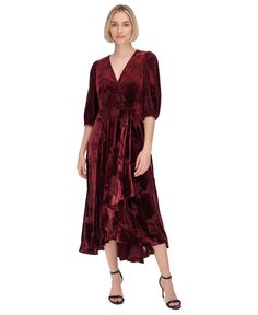 out of stock Burgundy Velvet Dress, Burgundy Velvet, Calvin Klein Woman, Maxi Wrap Dress, Velvet Dress, Calvin Klein, Shoe Accessories, Wedding Ideas, In Store