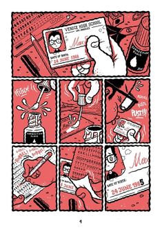 the comic strip shows how to use scissors and other things in order to make it look like