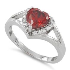 Womans Rings, Rings Women, Heart Red, Red Jewelry, Stone Material, Pink Gemstones, Stone Setting, Cz Ring, Pretty Rings