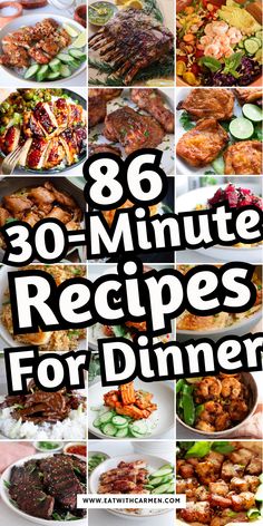 the ultimate collection of 80 minute recipes for dinner, including meats and veggies