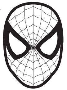 a spiderman mask is shown in black and white, with the eyes drawn to look like