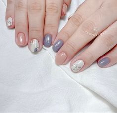 Nail Art Motif, Korea Nail, Shellac Nail Designs, Nail Color Ideas, Work Nails, Nail Style