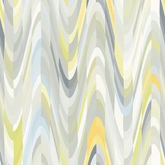 Sample Wave Abstract Wallpaper in Multi Yellow Retro Wave Wallpaper, Geometric Wave Wallpaper, Geometric Wave, Wave Wallpaper, Powder Room Wallpaper, A Street Prints, Retro Wave, Waves Wallpaper, Retro Waves