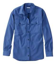 Easy-fitting and incredibly versatile, this classic button-down topper is made from breezy cotton poplin for lightweight comfort. Falls at low hip. Relaxed Fit: Our most generous fit sits farthest from the body. 100% cotton poplin. Garment-dyed for lived-in appeal. Machine wash and dry. High-low hem falls 2" longer in the back. Oversized front pockets. Imported. Fit: Relaxed Fit | Women's Signature Soft Poplin Shirt, Cotton Versatile Cotton Button-up Shirt, Versatile Cotton Tops With Button Closure, Versatile Cotton Button-up Top, Versatile Cotton Shirt With Pockets, Woven Top, Poplin Shirt, Women's Shirts, High Low Hem, Ll Bean