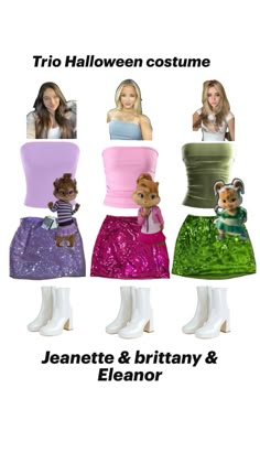 Trio Halloween costume Halloween For 3 People, Halloween Triplet Costumes, Costume For Three Girls Ideas, Halloween Costumes For Three Girls Group, Halloween Costumes 5 People Group, Trio Character Costumes, Teacher Team Halloween Costume Ideas, Three People Halloween Costumes Friends, Four Person Costume Ideas