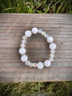 White jade/ white glass beads ~Island Collection~ Beaded Bracelet White Jade, White Glass, Beaded Bracelet, Favorite Jewelry, Glass Beads, Jade, Accessory Gift, Jewelry Bracelets, Handmade Items