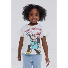 Get ready for a day filled with Disney magic in these adorable Disney family matching short sleeve shirts! These soft and comfy tees feature vibrant and colorful artwork of your kids' favorite classic Disney characters with cute designs for Baby Brother, Baby Sister, Little Brother, Little Sister, Big Brother, and Big Sister! Choose from iconic prints of Mickey Mouse, Minnie Mouse, Lightning McQueen from Cars, Buzz Lightyear and Woody from Toy Story, Elsa and Anna from Frozen, and Moana with her Disney Minnie Mouse Short Sleeve T-shirt, Playful Minnie Mouse Crew Neck Top, Playful White Minnie Mouse T-shirt, Minnie Mouse Graphic Tee Short Sleeve, Minnie Mouse Cotton T-shirt, Playful Minnie Mouse Short Sleeve Top, Fun Cotton Minnie Mouse Top, Cotton Minnie Mouse T-shirt With Short Sleeves, Cotton Minnie Mouse Short Sleeve T-shirt