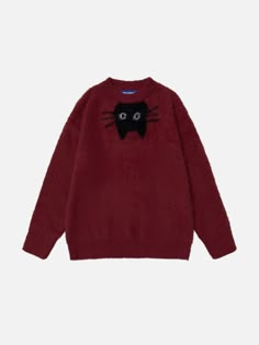 Top Streetwear Brand AelfricEden, Street fashion clothes shopping online, free shipping worldwide! Cat Christmas Sweater, Top Streetwear Brands, Aelfric Eden, Cute Black Cat, Cat Sweater, Cute Black Cats, Clothing Details, Top Streetwear, Sweater Gift