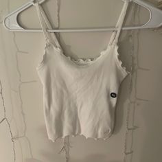 Nwt, Never Been Worn, Size Women’s Xxs, Adjustable Straps White Basic Tank Top For Day Out, Basic White Tank Top For Day Out, Casual White Cami Crop Top, White Tank Top Coquette, Hollister Babydoll Top Outfit, Red Halter Top, Hollister Slim Babydoll Sweater, Hollister Tank Tops, Hollister Blue Babydoll Top