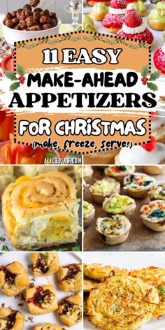 Keep Christmas stress low with these easy, make-ahead appetizers. Prep and freeze them in advance for tasty holiday treats without the last-minute rush. Christmas Eve Appetizers, Appetizers For Christmas, Holiday Appetizers Easy, Christmas Appetizers Party