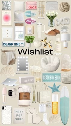 the cover of wishlist magazine with various items and text on it, including an image of