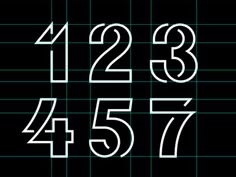 the numbers are written in white on a black grid paper with lines and letters that appear to be missing