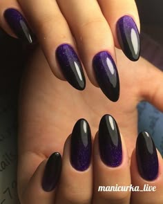 Black And Purple Nails, Dark Purple Nails, Black Nail, Black And Purple