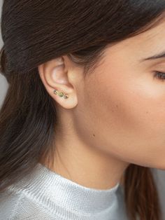 Introducing the Bea Mini Gem Stud Earrings - the perfect addition to your jewelry collection. These elegant earrings feature high-quality gems in a small and delicate design, adding a touch of sophistication to any outfit. Crafted with precision and expertise, these earrings will be a staple in your wardrobe for years to come. Complete your minimalist look with these elegant Mini Dot Stud Earrings. The perfect addition to any outfit, these earrings are expertly crafted with a sleek, modern desig Elegant Earrings, Jewelry Collection, Dots, Gems, Stud Earrings