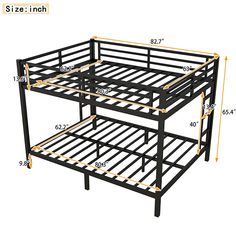 Product Features: Solid construction: Made by strong and heavy duty metal provides durability and strong structure make the bunk bed more stable. The bunk bed adopts durable electrostatic powder coating, environmental protection, non-toxic and pollution-free, not easy to fade,the use cycle is long,and easy to clean. Noise Free: The plastic stoppers design can fix the slats firmly to prevent the noise from moving slats, which can help you sleep overnight. Under Bed Storage: There is 9.8 inches of Queen Box Spring, Queen Bunk Bed, Kids Bed Design, Queen Bunk Beds, Loft Style Bedroom, Bed Stairs, Plastic Stoppers, Daybed With Drawers, Family Room Accent Chair