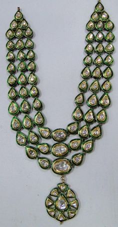 "20 carat solid gold, Old cut Diamonds and multicolor Enamel work necklace (Kundan Meena choker). A large necklace Ideal for special occasions set with eye popping clear old cut genuine Diamonds. A solid piece of jewelry good for family Heirloom which will last for ever. Multicolor enamel at the back giving this piece a unique look of quality, great workmanship and great value for Money. Length of necklace -30 cm (11.81\") Size could be adjusted according to your requirement by adding adjustable Polki Diamond Necklace, Earrings Kundan, Fine Gold Necklace, Work Necklaces, Gold Necklace Indian, Fake Jewelry, 14k Yellow Gold Necklace, Large Necklace, Diamond Necklace Set