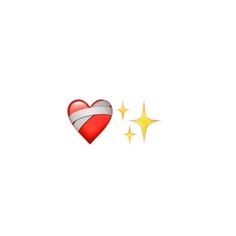 a heart with the colors of the american flag and three stars in front of it