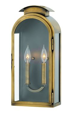 Hinkley - 2524LS - Two Light Wall Mount - Rowley - Light Antique Brass Arched Roof, Wall Mount Lantern, Classic Americana, Hinkley Lighting, Outdoor Sconces, Outdoor Wall Lantern, Filament Bulb, Candelabra Bulbs, Wall Lantern