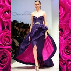 $6,790 New With Price Tag - Oscar De La Renta Beautiful Purple Pink Silk Gown Us 8 M. New With Price Tag $6,790.00 Plus Tax Perfect New Condition. Oscar De La Renta Give Us Pure Stile With This Stunning Purple Gown. Beautiful Made With A Two Color Combine Deep Purple And Pink - Side Bow And Other Beautiful Details. Please Se Pictures. New With Price Tag $6,790.00 Us Size 8, Please Go By Measurements: ***** Bust 37-38" Waist 29-30" Hips 39-40" Length 56" ***** Please Feel Free To Ask Any Question Purple Ball Gown Evening Dress With Sweep Train, Glamorous Purple Ball Gown Evening Dress, Luxury Purple Evening Dress For Wedding, Luxury Purple Wedding Evening Dress, Luxury Purple Floor-length Gown, Purple Silk Evening Dress, Silk Purple Evening Dress, Purple Ball Gown Evening Dress, Luxury Purple Gown