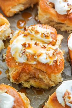 there are many desserts that are on the baking sheet and ready to be eaten