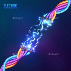 the structure of an electric wire with colorful lights on it - stock photo - images