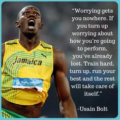 usain bolt with quote about winning the 100m