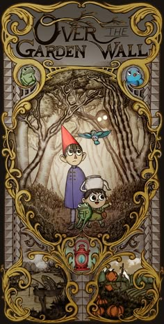 the cover to over the garden wall with an image of a man and a dog