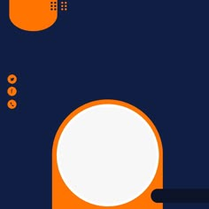 an orange and white object is in the middle of a dark blue background with circles