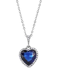 in stock Blue Jewelry For Valentine's Day Party, Blue Heart Necklaces For Party, Blue Heart Cut Necklace For Formal Occasions, Elegant Blue Necklaces For Valentine's Day, Elegant Blue Jewelry With Heart Charm, Blue Heart Cut Jewelry For Party, Elegant Blue Necklaces With Heart Charm, Blue Heart Pendant Jewelry For Party, Elegant Blue Necklace With Heart Charm