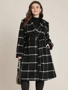 Plus Size Peacoat, Winter Coat Dress, Heavy Winter Coat, Trendy Outerwear, Fall Winter Dresses, Coat Pocket, Belted Jacket, Plus Size Clothing For Women, Knit Midi Dress